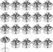 uxcell 50Pairs Metal Locking Pin Backs, Brass Butterfly Clutch Tie Tacks Pin Back Replacement with 9.5mm Length Blank Pins for Name Tag Craft Making, Silver
