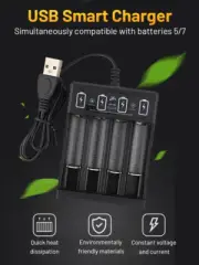 4Slot LED AA AAA USB Battery Charger For NIMH NICD AA AAA Rechargeable Batteries
