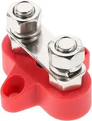 1 Set Heavy Duty Dual Battery Terminal Block Insulated Battery Connector Junction for Automotive Rv Applications with Dual Studs and Washers Included