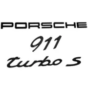 Gloss Black Porsche 911 Turbo S Letter Rear Trunk Badge Emblem Look Deck lid