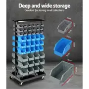 90 Bins Storage Rack Stand 9 Tier Steel Frame Garage Tool Parts Shelf Organiser