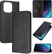 Compatible with Google Pixel 6a 5G Phone Case,Compatible with Google Pixel 6a 5G Magnetic Closure Flip Kickstand Wallet Cover Black