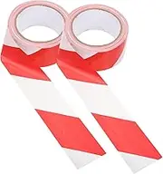 ROMISBABA 2Rolls Caution Tape Red White Striped Non Sticky Safety Barrier Tape High Visibility Hazard Warning Tape for Safety Measures Halloween Decorations
