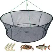 Portable Folded Fishing Net, Crab Drop Fish Hand Casting Cage Mesh Trap
