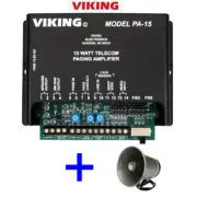 Viking PA-15 Paging Amplifier System and Loud Ringer + 25AE 8 Ohm Horn Bundle