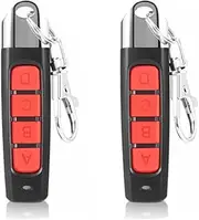 2 Pieces ABS Garage Door Remote Controller Stylish Replacement 4 Button Programmable Gate Opener Duplicators Accessories, Red