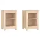 2x Bedside Tables Drawers Storage Side Lamp Cabinets Nightstand Solid Pine Wood