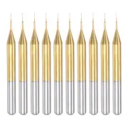 10pcs 0.2mm Titanium Coat Carbide End Mill Engraving CNC Router Bits 1/8" Shank