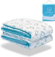 LittleForBig Printed Adult Brief Diapers 2 Pieces - Nursery Blue (L)
