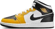 [Nike] Jordan Big Kid's 1 Mid Yellow Ochre/Black-White (DQ8423 701), Yellow Ochre/Black-white, 5.5 Big Kid