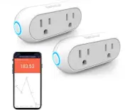 4 Socket/2 Pack Smart WiFi Plugs Dual Outlets Alexa Google ITFFF SmartThings