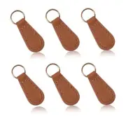 Zipper Pull Replacement PU Leather Zipper Tag Fixer Pull Zipper Pulls (Khaki)