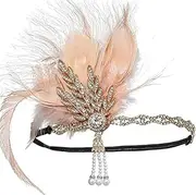 [Zadaos] Peacock Feather Headband 1920s Flapeer Girl Headpiece With Rhinestone Tassel Vintage Party Photography Hair Accessories