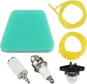 Air Filter for Lawn Mower,Grass Trimmer Filter - Mowing Machine Accessories, Hose Tube Spark Plug Kit for Gardening Chainsaw Maintenance