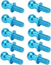 10pcs Metal Ball Head Screw Link Rod Shock Absorber End for Tamiya TT01 TT02 RC Car (Blue)