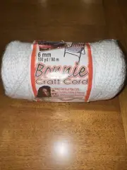WHITE Bonnie Macrame Craft Cord 6mm x 100yd/90 meters Brand New Unopened Package