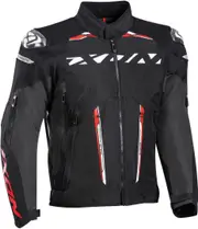 Ixon Blaster Motorcycle Textile Jacket, black-white-red, Size L for Men Black White Red