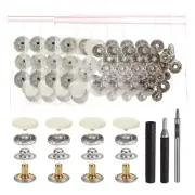 24Set Leather Snap Fasteners Kit 15mm Metal Snaps with 3 Setter Tools Yellow