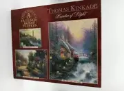 Thomas Kinkade Deluxe Puzzle Set of 3 Full Size Jigsaw Puzzles NEW Sealed Box
