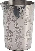 Stainless Steel Cocktail Mixing Glass, Engraved Heat Preservation Bartending Mixing Glass Stainless Steel Pitcher Design Bartending Glasses Barware Essentials