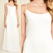 NWT Tadashi Shoji Libby Stretch Crepe Slip Gown Dress White Size 0 alg17042lbh