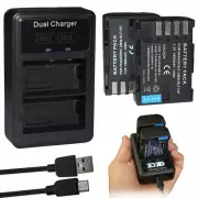 2X Battery DMW-BLF19 BLF19E BLF19PP+ charger for Panasonic Lumix GH5s GH5SGN G9