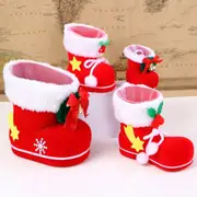 4 Pack Christmas Candy Boots Xmas Tree Decoration Ornaments Candy Bag Gift Bags