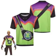 Valorant Cosplay Gekko Costume T-shirt Summer Short Sleeve Shirt Mens Top