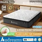 Audreamy Rome Double Mattress 34cm Latex Foam Euro Top 9-Zone Pocket Spring