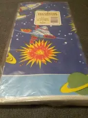 Vintage SpaceShip OuterSpace Paper Table Cover 54x96 MADE IN USA! FREE SHIPPING!
