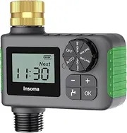 Insoma Hose Timer with Brass Inlet, Water Timer for Garden Hose for Automatic Watering System/Manual/Rain Delay, Outdoor Sprinkler Timers for Lawn Yard