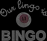 Rhinestone Bling Sparkle Iron On Transfer DIY Our Lingo is Bingo Pink
