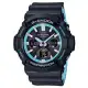 G-SHOCK 雙顯男錶 樹脂錶帶 深灰Ｘ霓虹藍 太陽能電力 防水200米 世界時間 GAS-100PC-1A