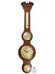 77cm Walnut Traditional Weather Station With Barometer Thermometer Hygrometer &