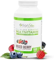 BariSlim All-in-One Bariatric Chewable Multivitamin -1200 mg Calcium Citrate - Bariatric Vitamin for Patients Post Bariatric Surgery, Mixed Berry (120ct)
