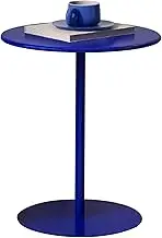 Round Dining Table Counter Bar Height Table, Blue Leg and Base Pub Table, Modern Kitchen Table Coffee Table for 2 to 4 Person Snack Table Tea Table Nightstand Sofa Table(48x56cm)