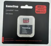 GameStop 512GB U3 Micro SD Card with Adapter. NEW SEALED Microsdxc 512 GB