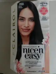 CLAIROL NICE 'N EASY PERMANENT HAIR COLOR/BLUE BLACK(2BB)/1 KIT/NEW IN BOX