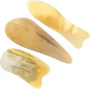 3Pcs Ox Horn Massage Scraping Rods Natural Massager for Relaxation Easy to Clean Comfortable Texture for Skin Care and Therapy