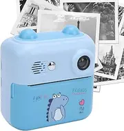 48MP Instant Camera, 1080P HD Recording, Digital Zoom, 2.4'' IPS Screen, Inkless Printing, 1000mAh Battery, Games, Music, Video, Black and White, for Age 6-12 Boys and Girls (Blue)