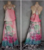 NOOSA LIVING Dress Womens Size XL Pink Sleeveless V Neck Pastel Summer Maxi