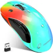 2.4G LED Wireless Mouse, Rechargeable Ergonomic Mouse with Detachable Cover,