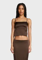 [Edikted] Satin Open Back Top