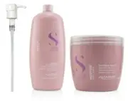 ALFAPARF SEMI DI LINO NUTRITIVE LOW SHAMPOO 1 LITRE AND MASK 500 ML WITH PUMP