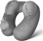 Levemolo Inflatable Travel Neck Pillow U Shape Airplane Pillow with Inflation Comfortable for Car Office Home Use