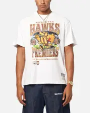 [MITCHELL & NESS] Mitchell & Ness Hawthorn Hawks Mascot T-shirt Vintage White - Size M M Vintage White