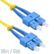 5M 16FT SC to SC Duplex Single Mode 9/125 Fiber Optic Optical Patch Cable Cord