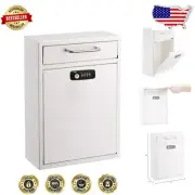 Versatile Locking Mailbox & Key Drop Box - Durable & Stylish Wall Mount Design