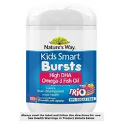 Natures Way Kids Smart Omega 3 Fish Oil Bursts Trio's 180 Chewable Capsules
