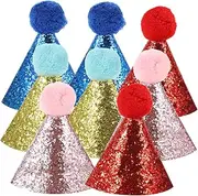 8Pcs Small Dog Birthday Hats for Pet Birthday Party Cute Puppy Kitten Costume Accessories for Celebrations and Photos